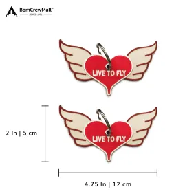 LIVE TO FLY EMBROIDERY BAG TAG