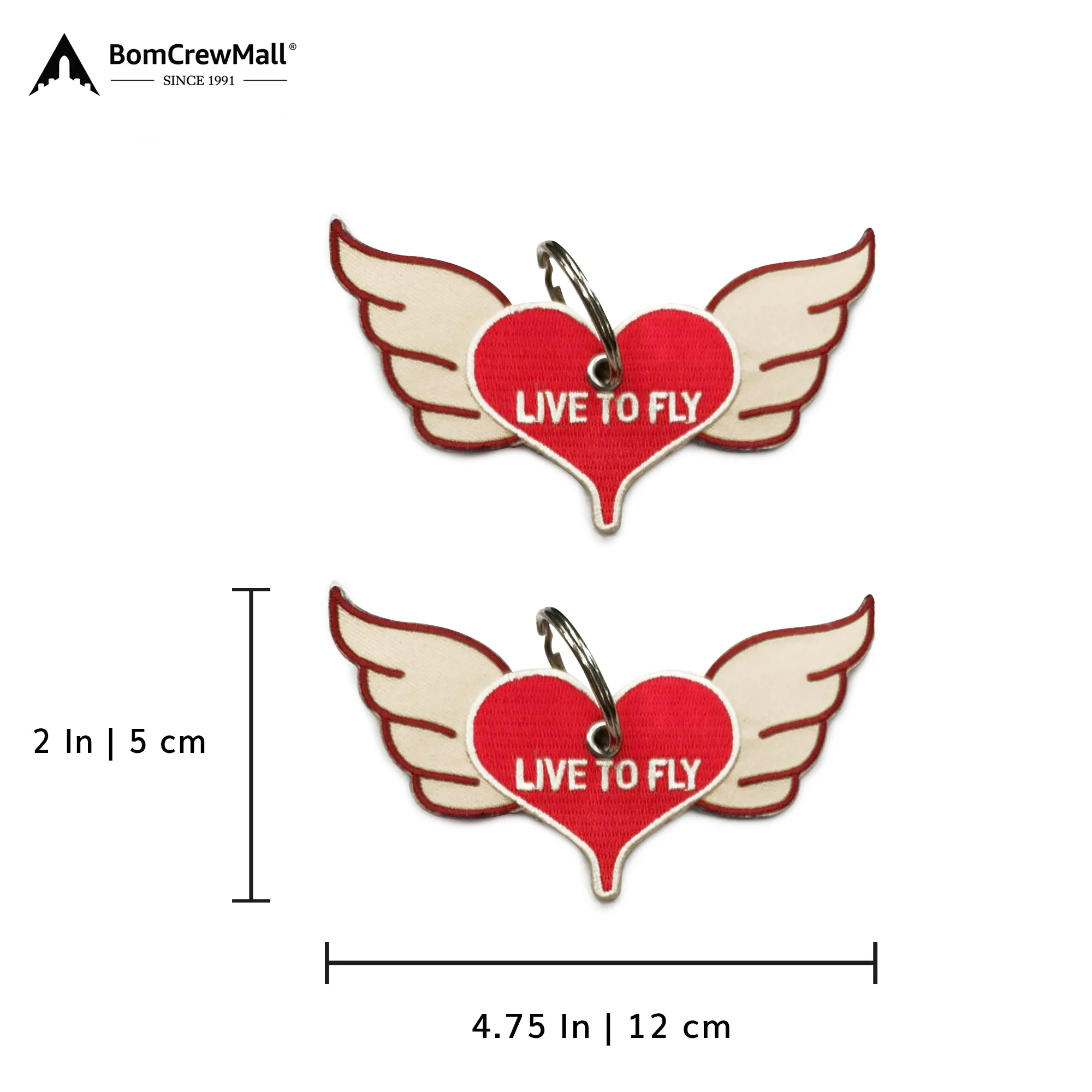 LIVE TO FLY EMBROIDERY BAG TAG