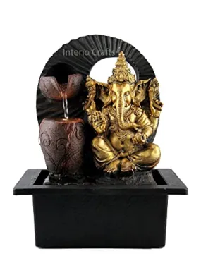 Lord Ganesha Water Fountain for Home Decor | Indoor Water Fountain | Ganesha Water Fountain for Office and Home Decor (Size : 22(L) x 18(B) x 30(H) cms.) from Interio Crafts