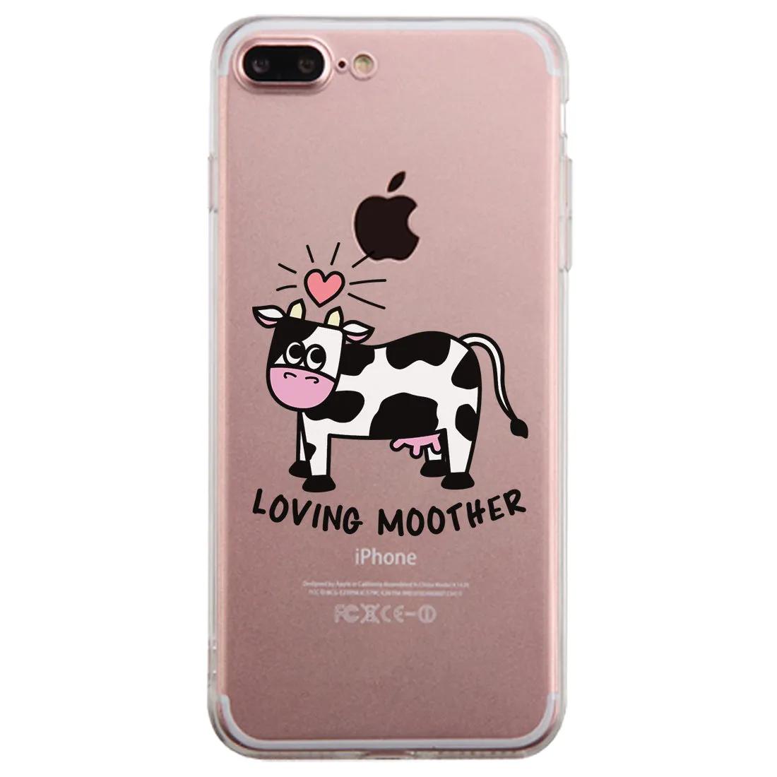 Loving Moother Cow Clear Case Cute Mom Gift Phone Cover Transparent