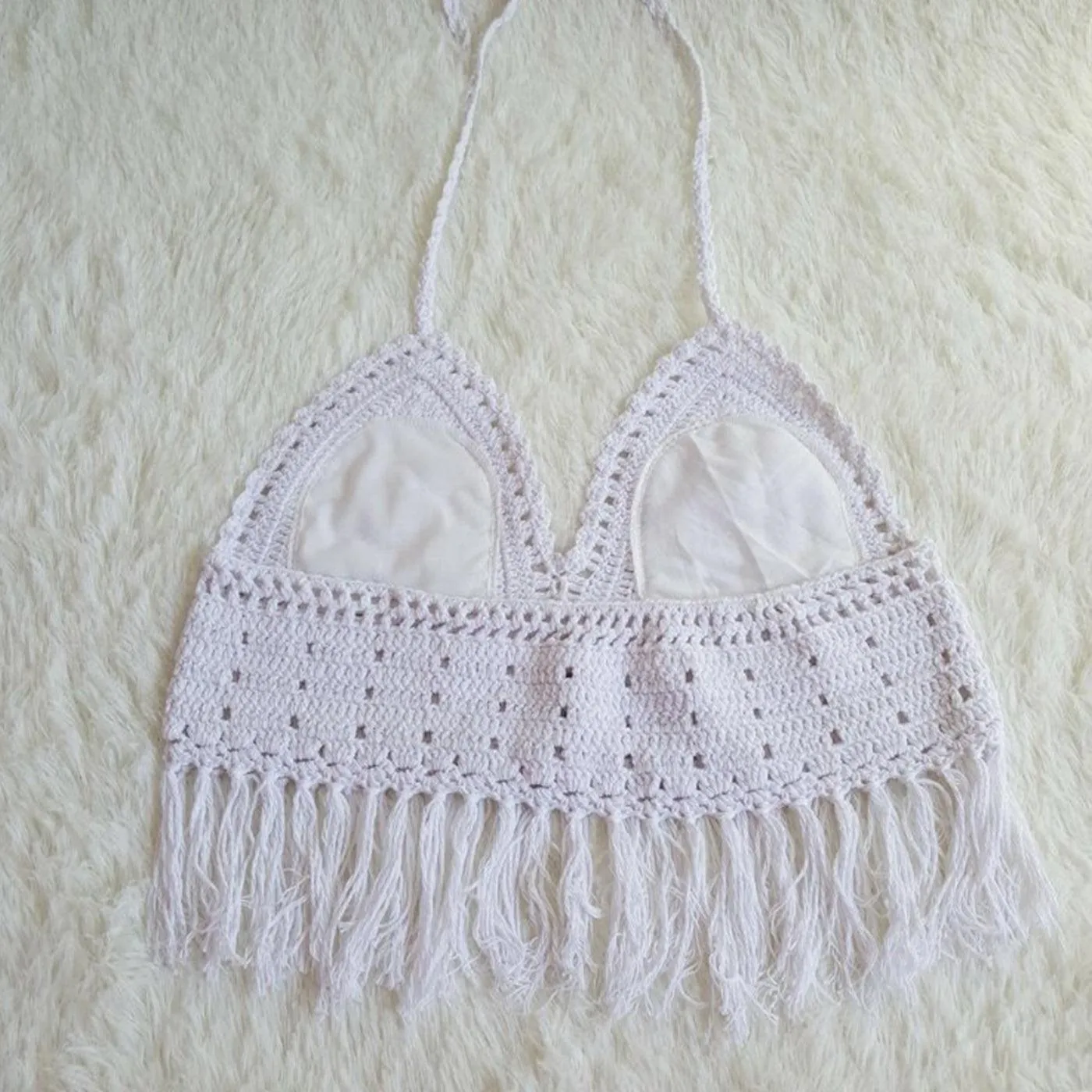 Luminous Fringe Cover-Up & Crochet Bikini
