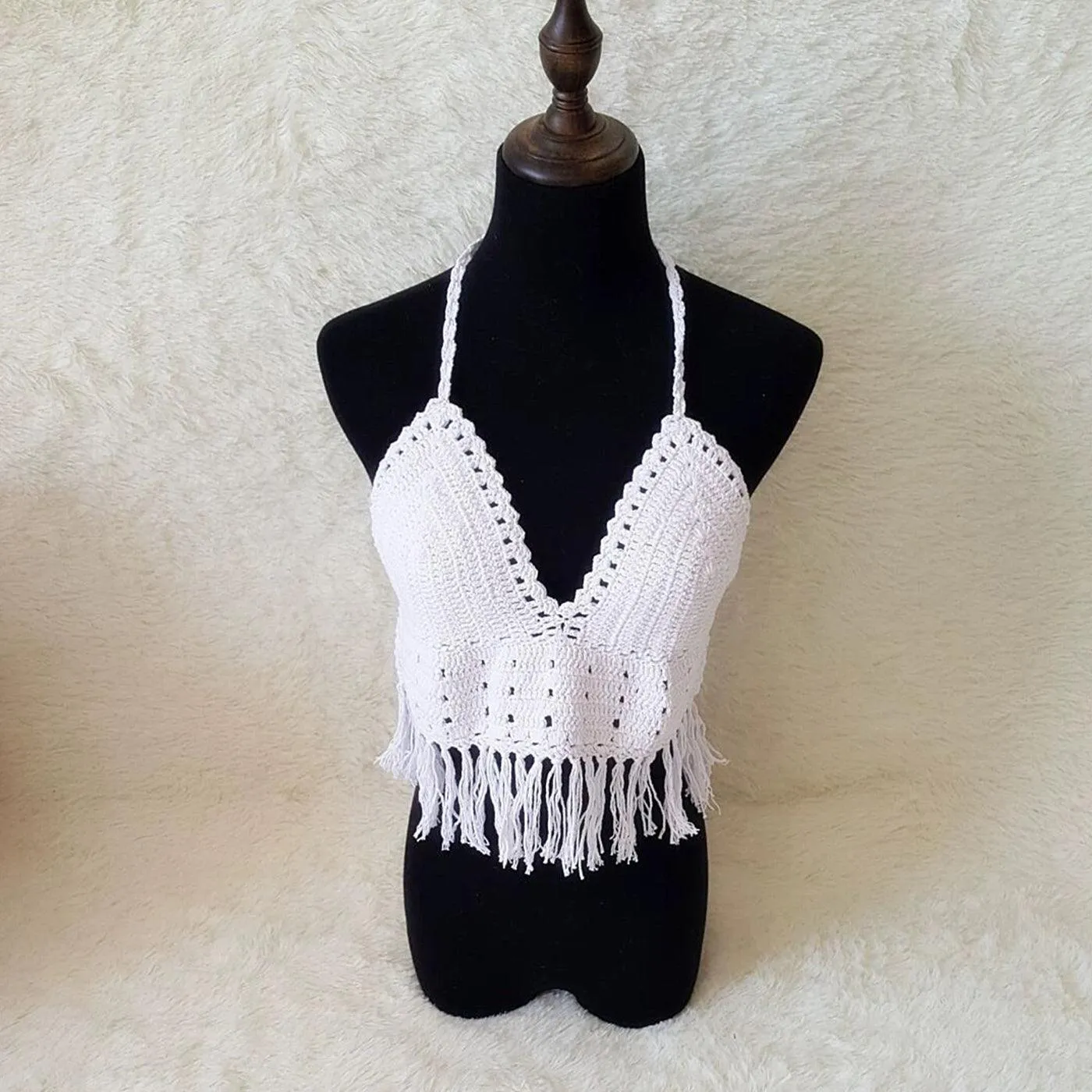 Luminous Fringe Cover-Up & Crochet Bikini
