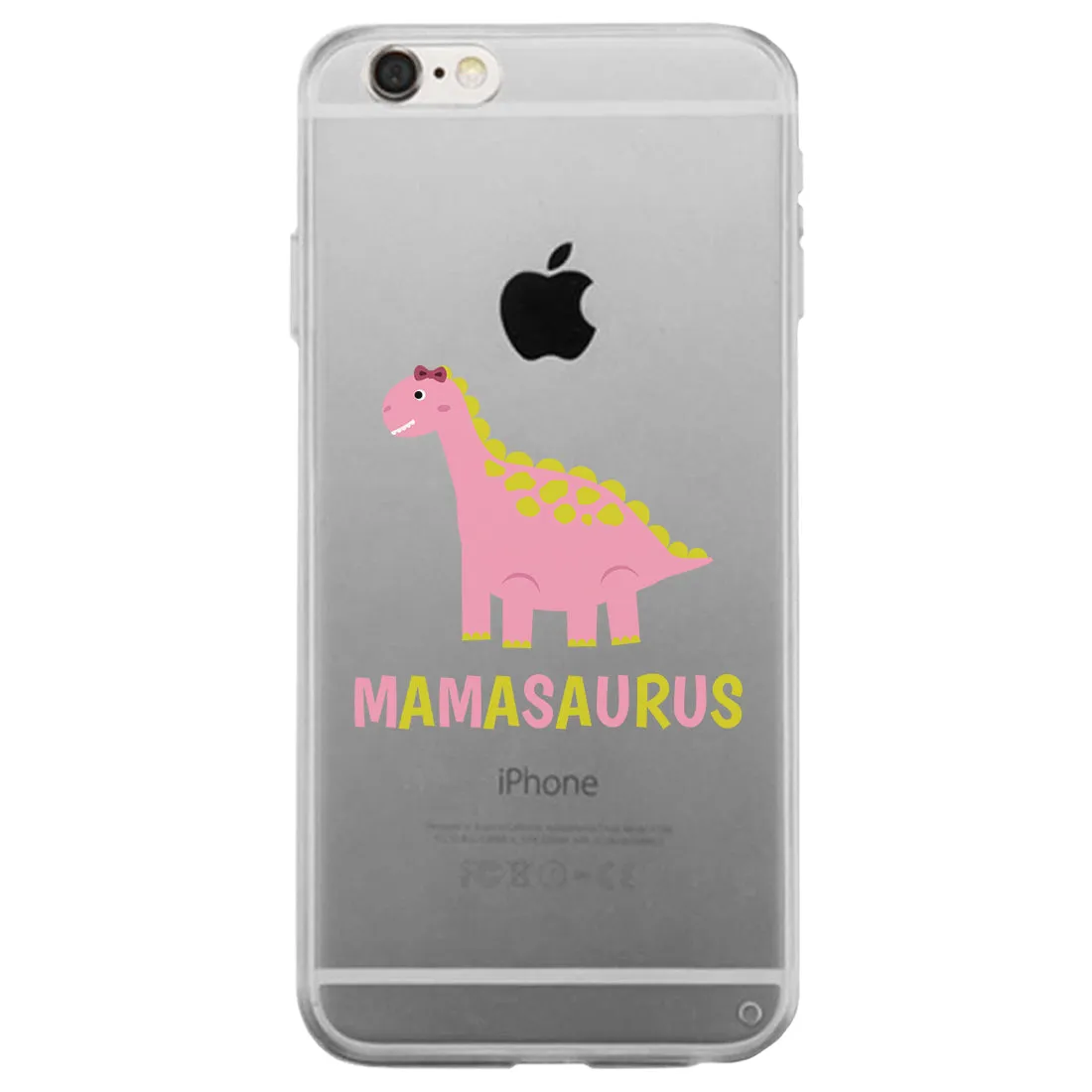 Mamasaurus Dino Clear Case Cute Mother's Day Gifts Slim Fit Cover