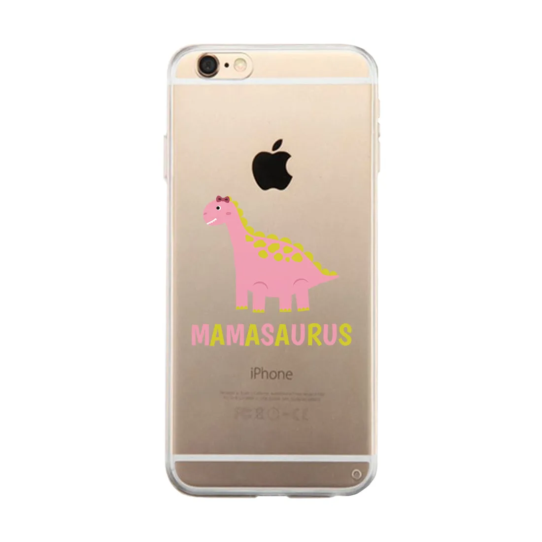 Mamasaurus Dino Clear Case Cute Mother's Day Gifts Slim Fit Cover