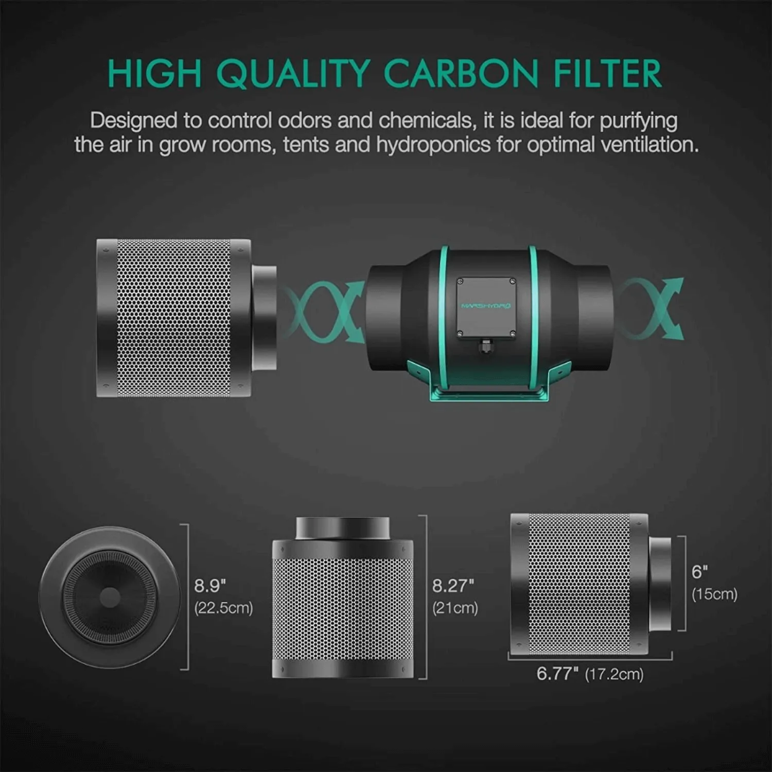 Mars Hydro 6" Inline Air Carbon Filter