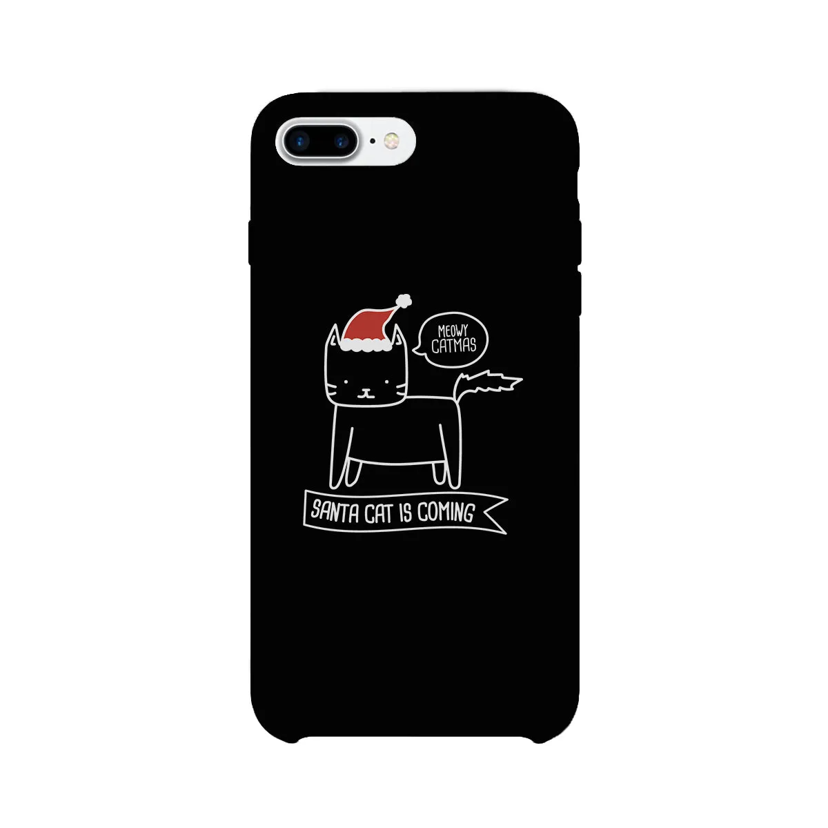 Meowy Catmas Santa Cat Is Coming Black Phone Case