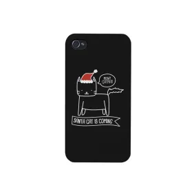 Meowy Catmas Santa Cat Is Coming Black Phone Case