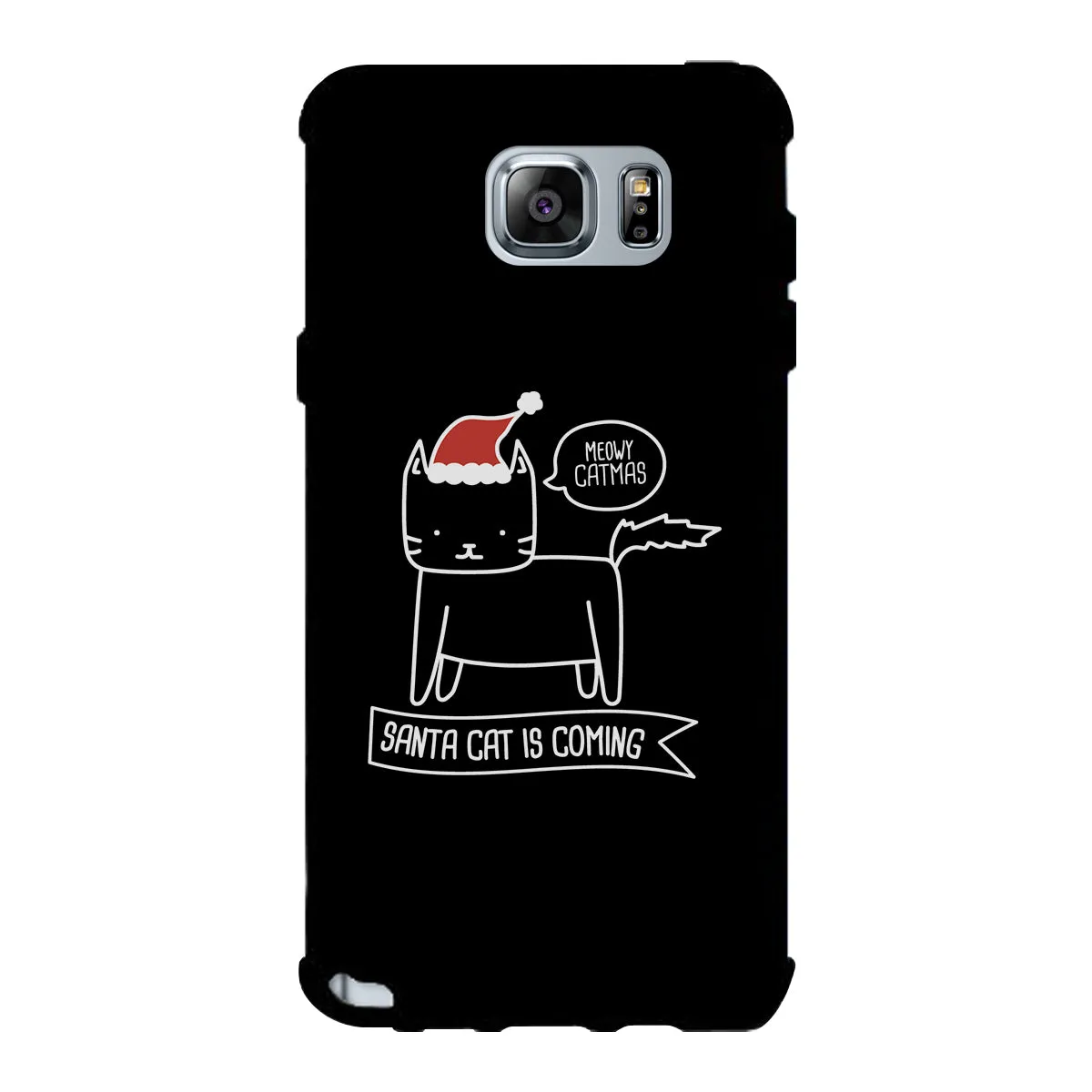 Meowy Catmas Santa Cat Is Coming Black Phone Case