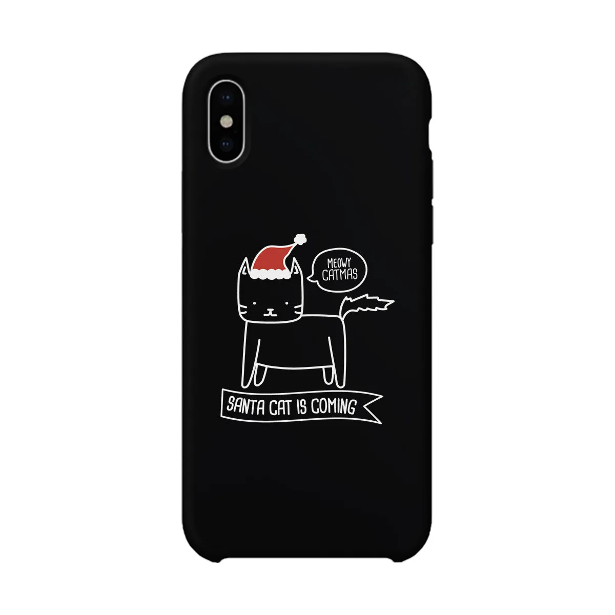 Meowy Catmas Santa Cat Is Coming Black Phone Case