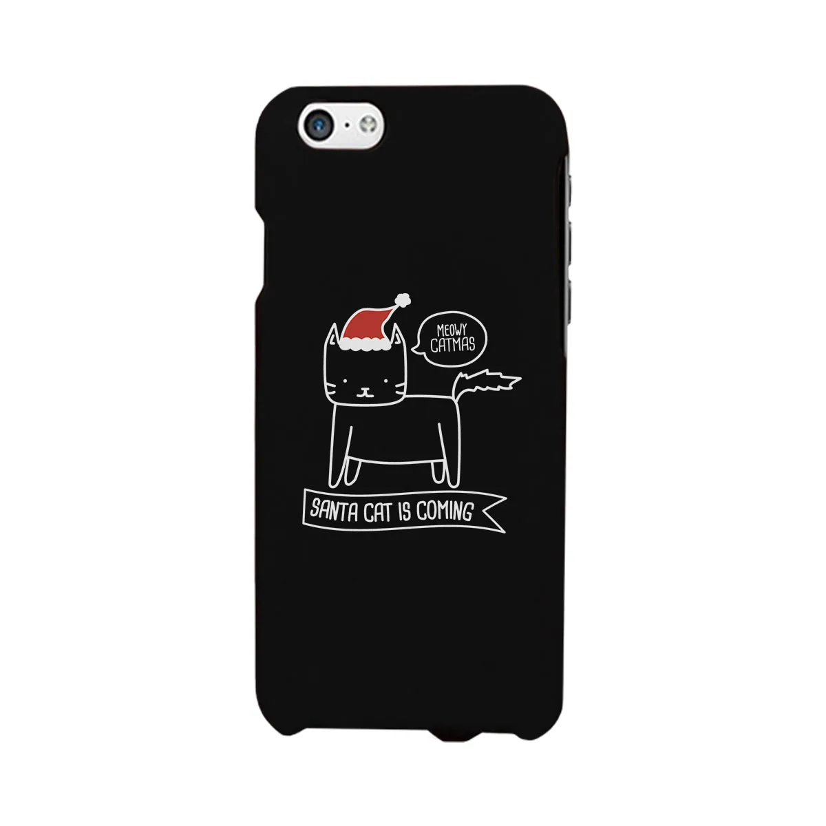 Meowy Catmas Santa Cat Is Coming Black Phone Case