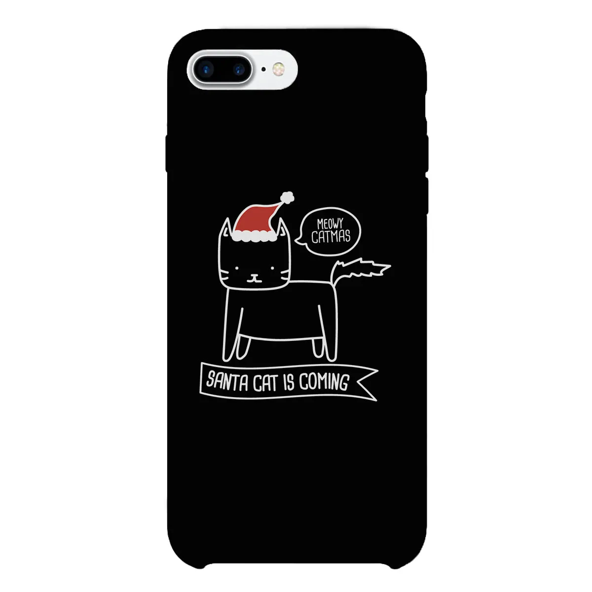 Meowy Catmas Santa Cat Is Coming Black Phone Case