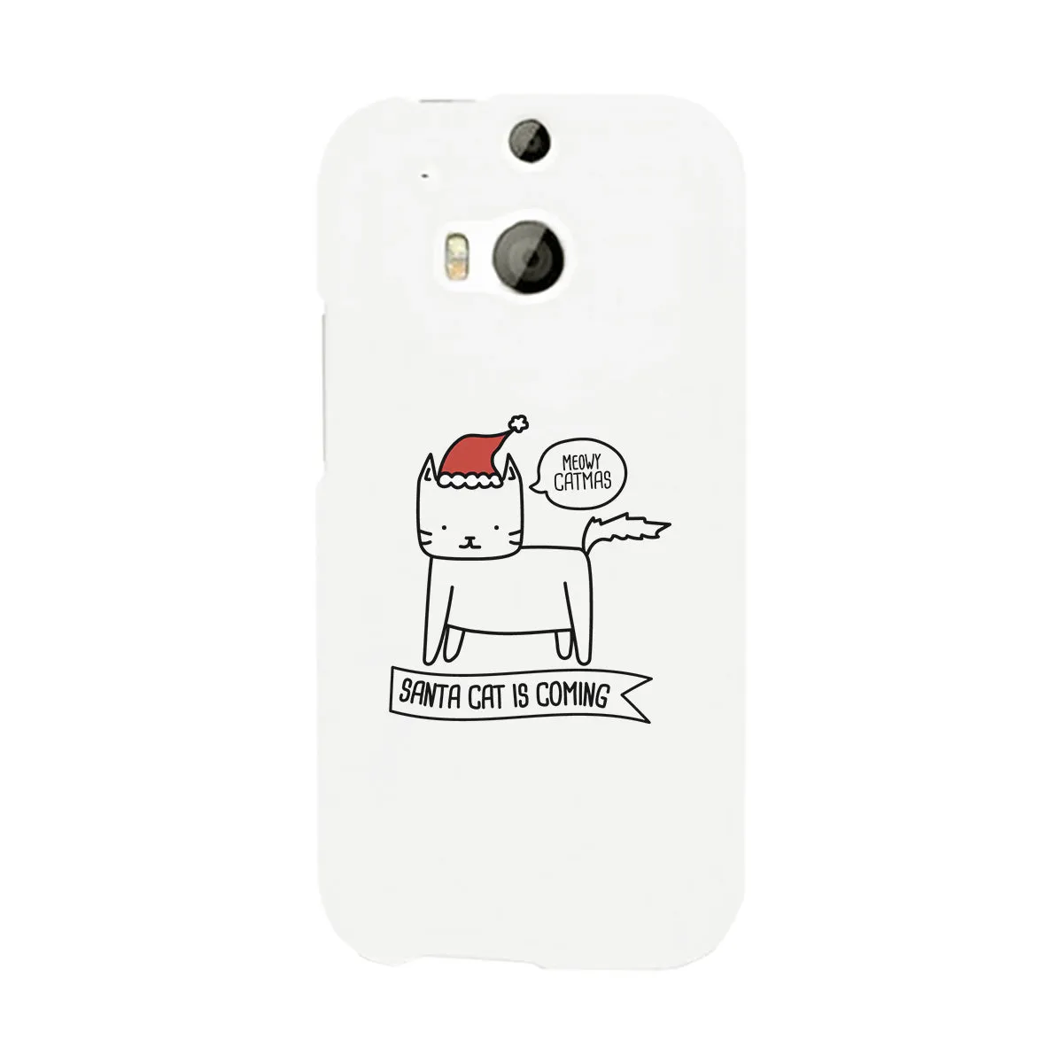 Meowy Catmas Santa Cat Is Coming White Phone Case