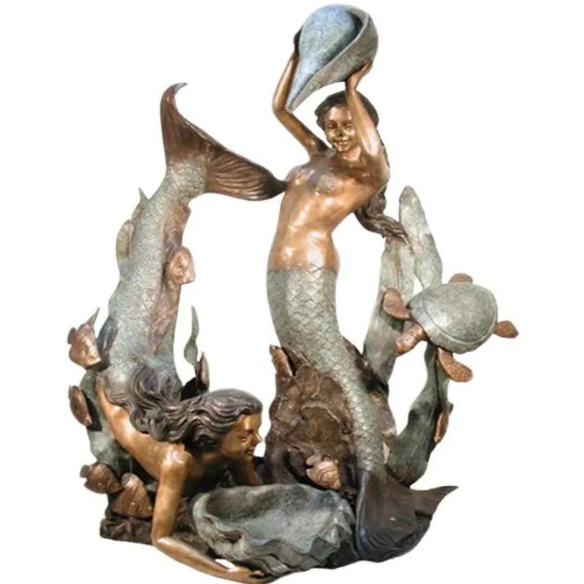 Mermaids Playing with Sea Turtle