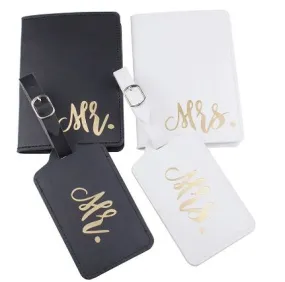 Mr and Mrs Luggage Tags - Passport Covers-Wallet Honeymoon Travel Gifts