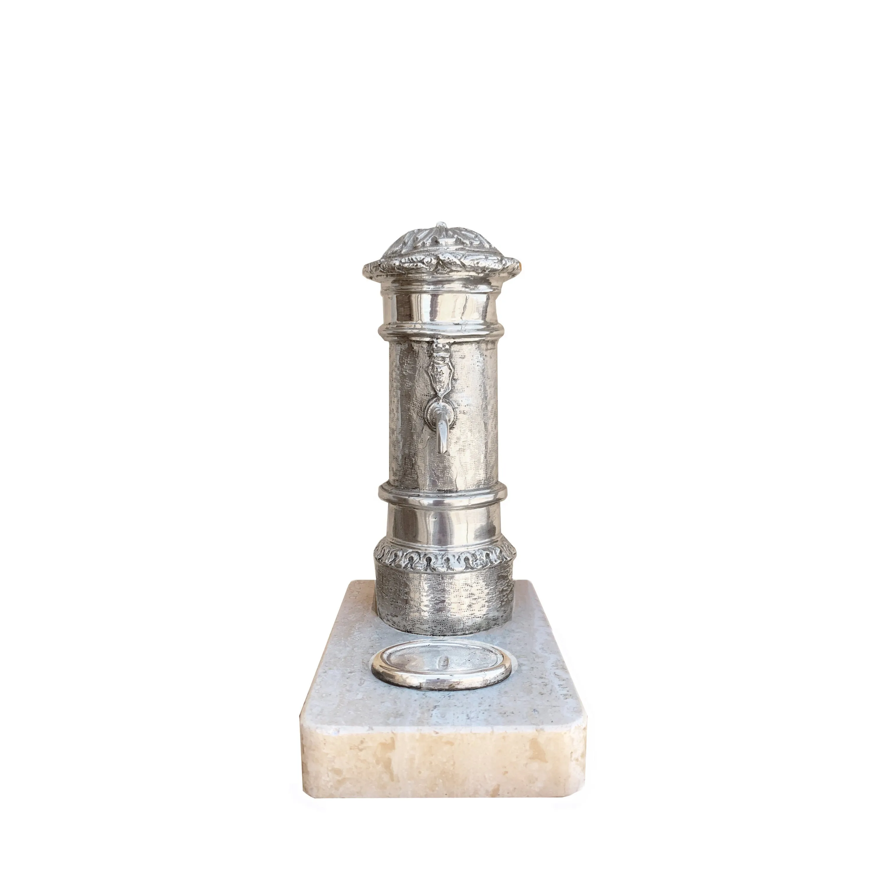 Nasone fountain in sterling silver and Travertine  (typical roman little fountain! )