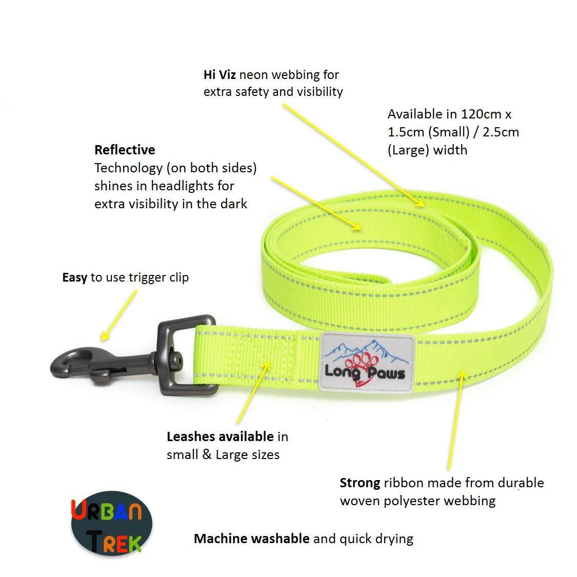 Neon Webbing Dog Lead | Hi Viz
