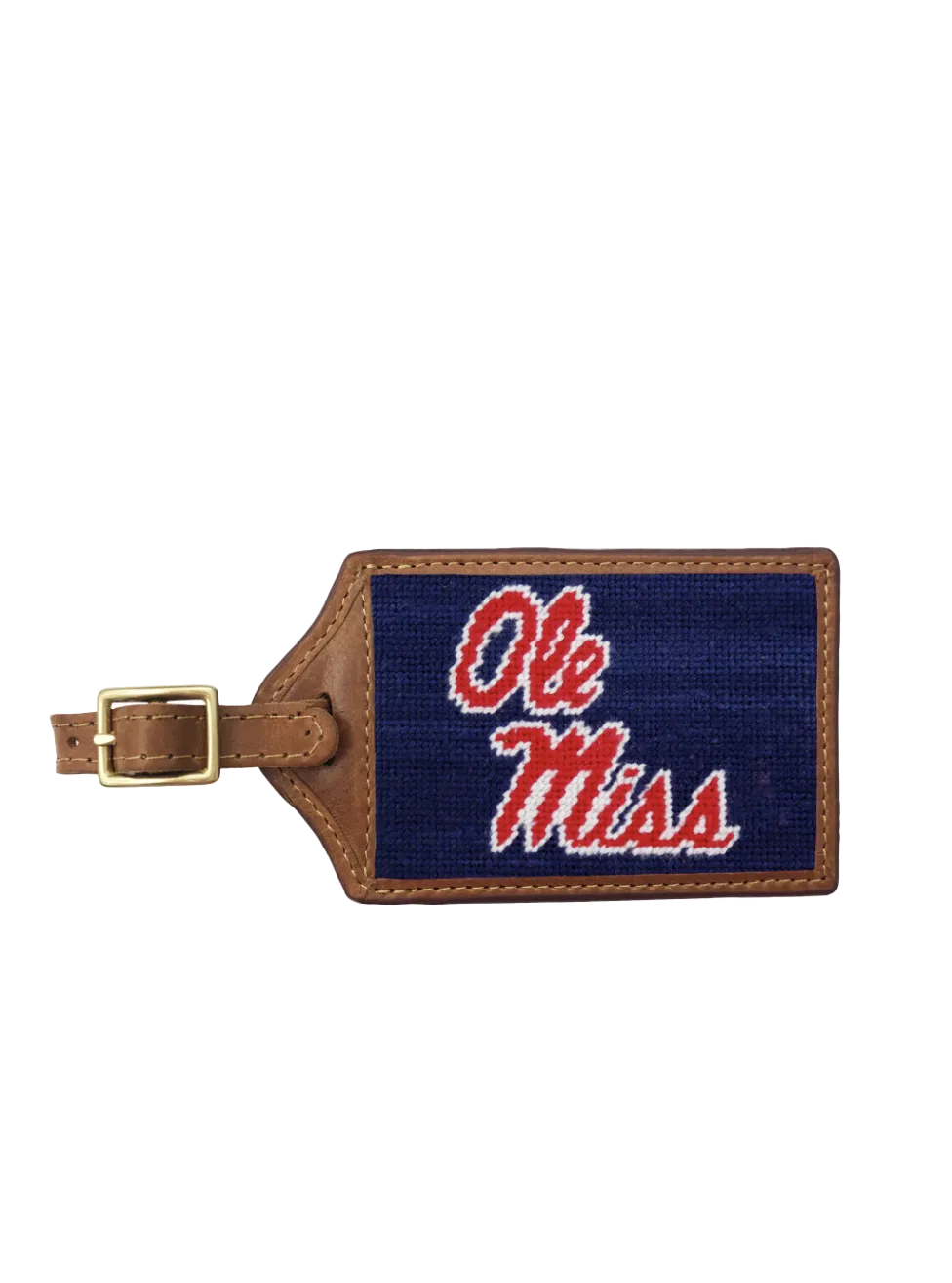Ole Miss (Dk Navy) Needlepoint Luggage Tag