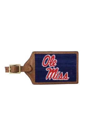 Ole Miss (Dk Navy) Needlepoint Luggage Tag