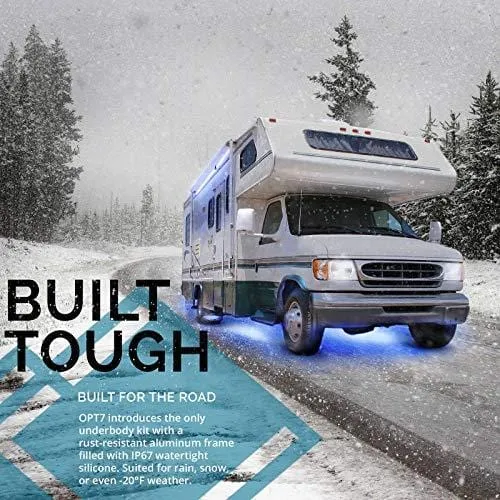 OPT7 Aura LED Trailer RV Underbody/Awning or Interior Lighting Kit - Full Color Spectrum- 4 Smart-Color Glow Strip