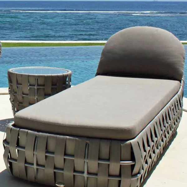 Outdoor Furniture Wicker Sun Lounger - Strips
