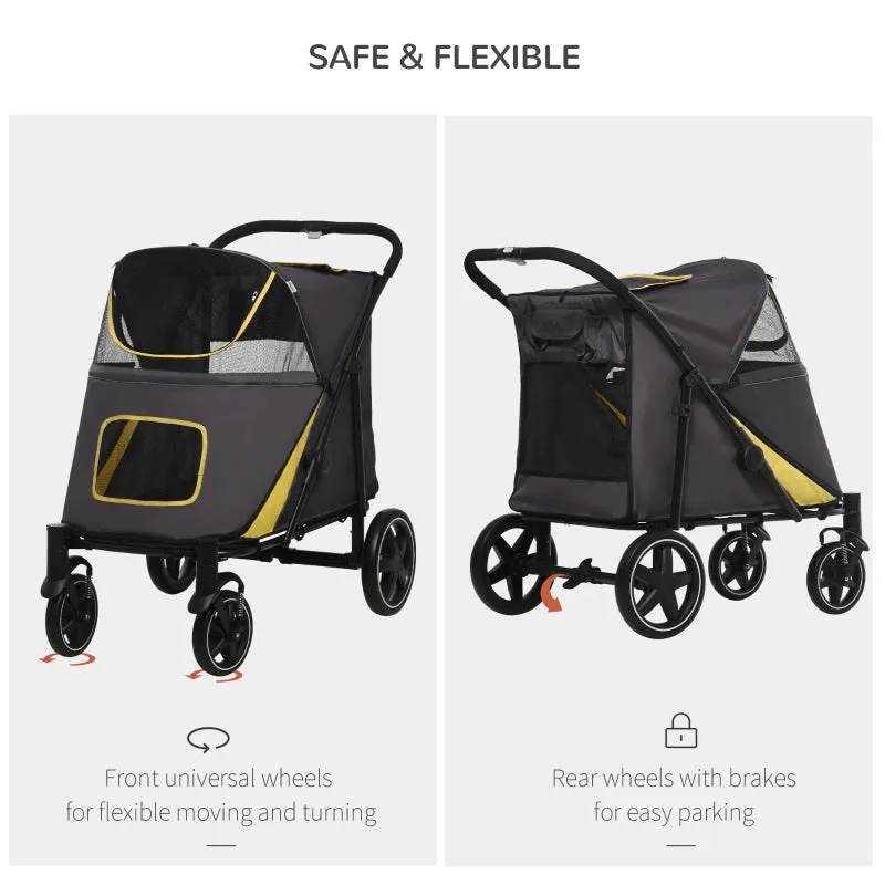 PawHut Foldable Dog Push Chair - Grey