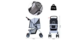 PawHut Pet Stroller D00-058GY 970 x 750 x 450 mm Silver