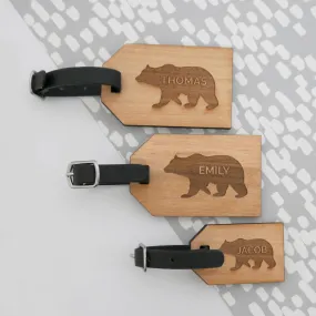 Personalised Bear Family Luggage Tag Set