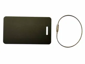Personalised Metal Luggage Bag Tag with Wire Enclosure 90mm x 50mm