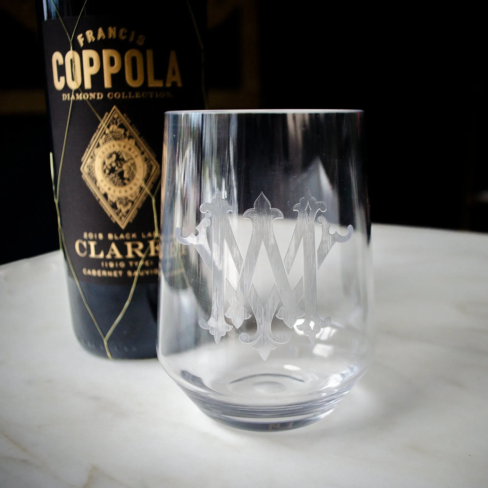 Personalized Clarus Stemless Wine Glasses