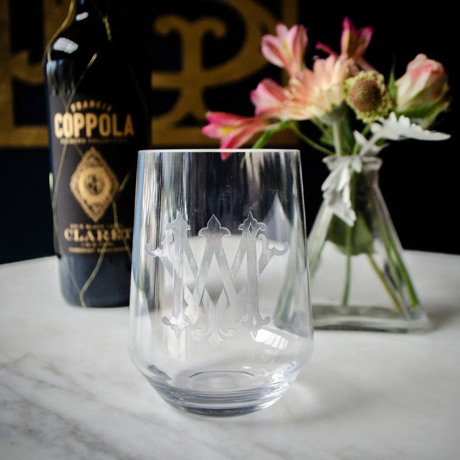 Personalized Clarus Stemless Wine Glasses