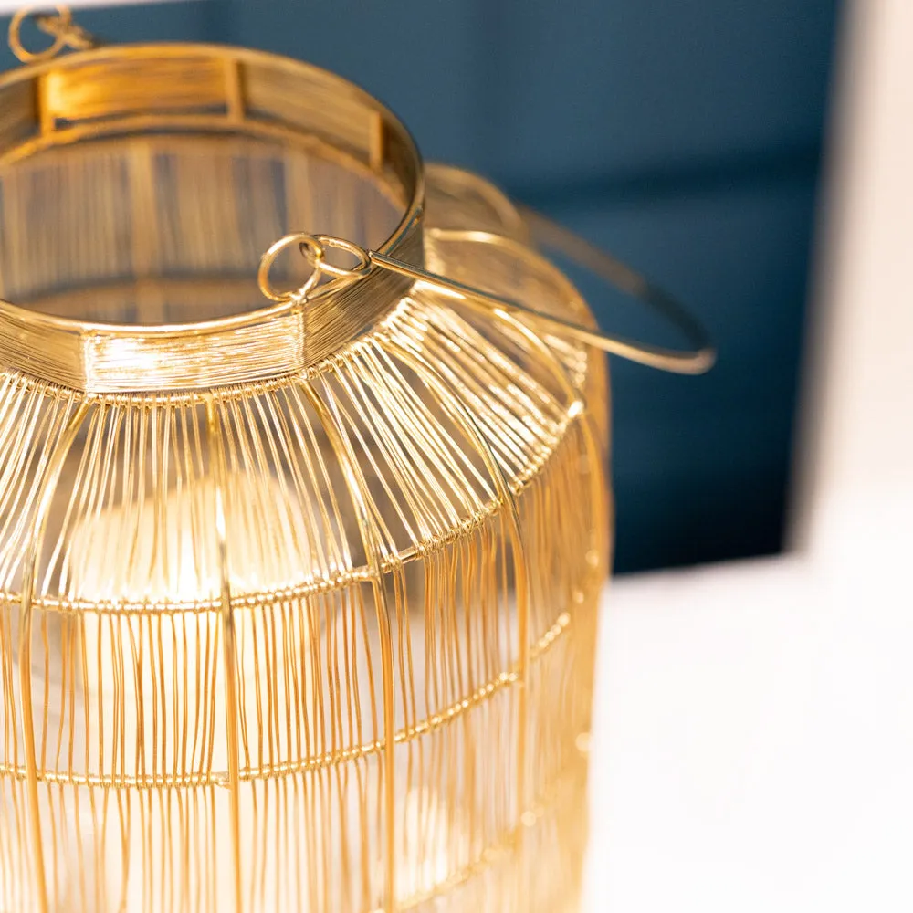 Reva Wire Lantern Gold Large