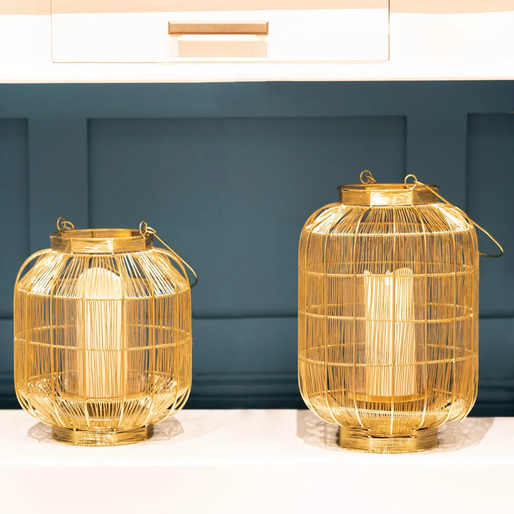 Reva Wire Lantern Gold Large