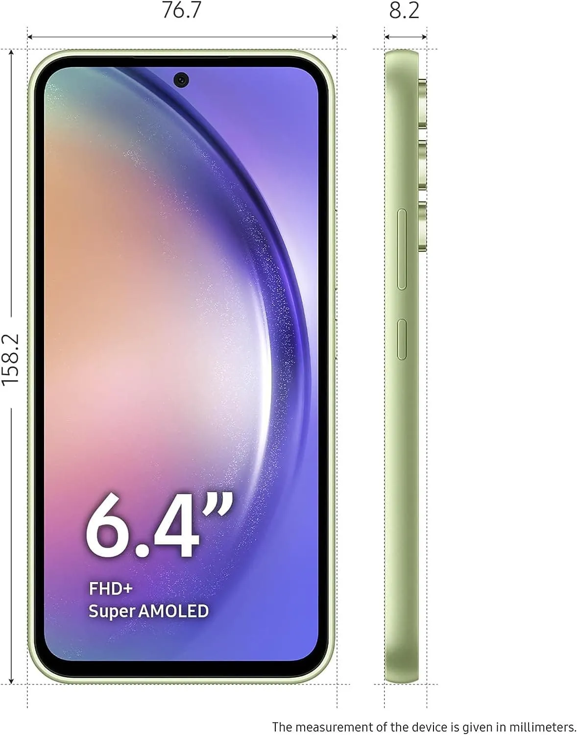 Samsung Galaxy A54 5G, 8GB RAM, 256GB, Dual SIM, Awesome Lime - Unlocked International Model
