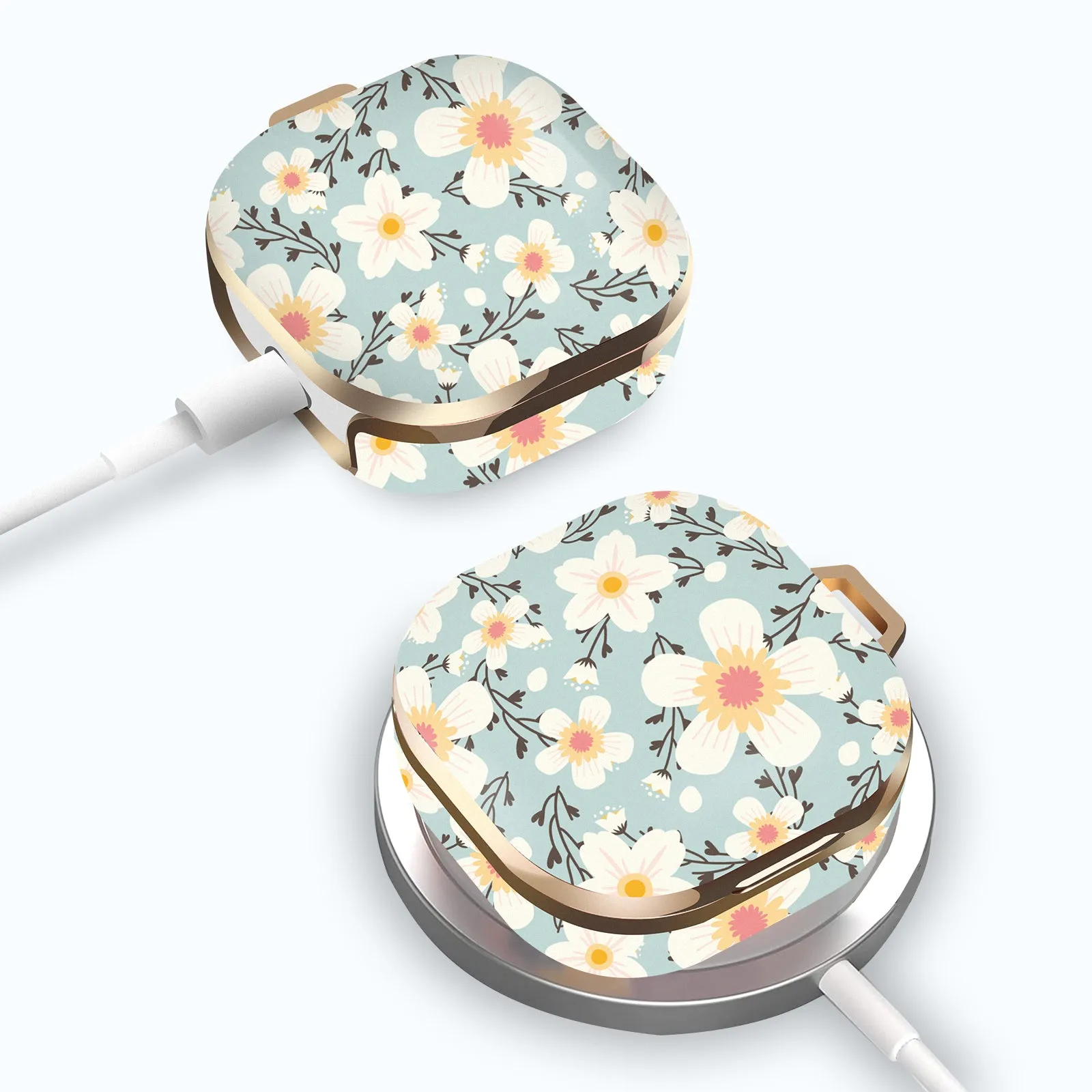 Samsung Galaxy Buds Live Case (2020) /Buds 2 /Buds Pro Case |Cute Patterns Hard Shell Protective Cover |  Cyan