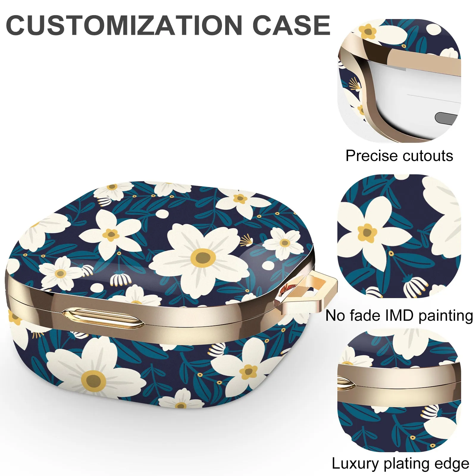 Samsung Galaxy Buds Live Case (2020) /Buds 2 /Buds Pro Case |Cute Patterns Hard Shell Protective Cover |  Dark Blue