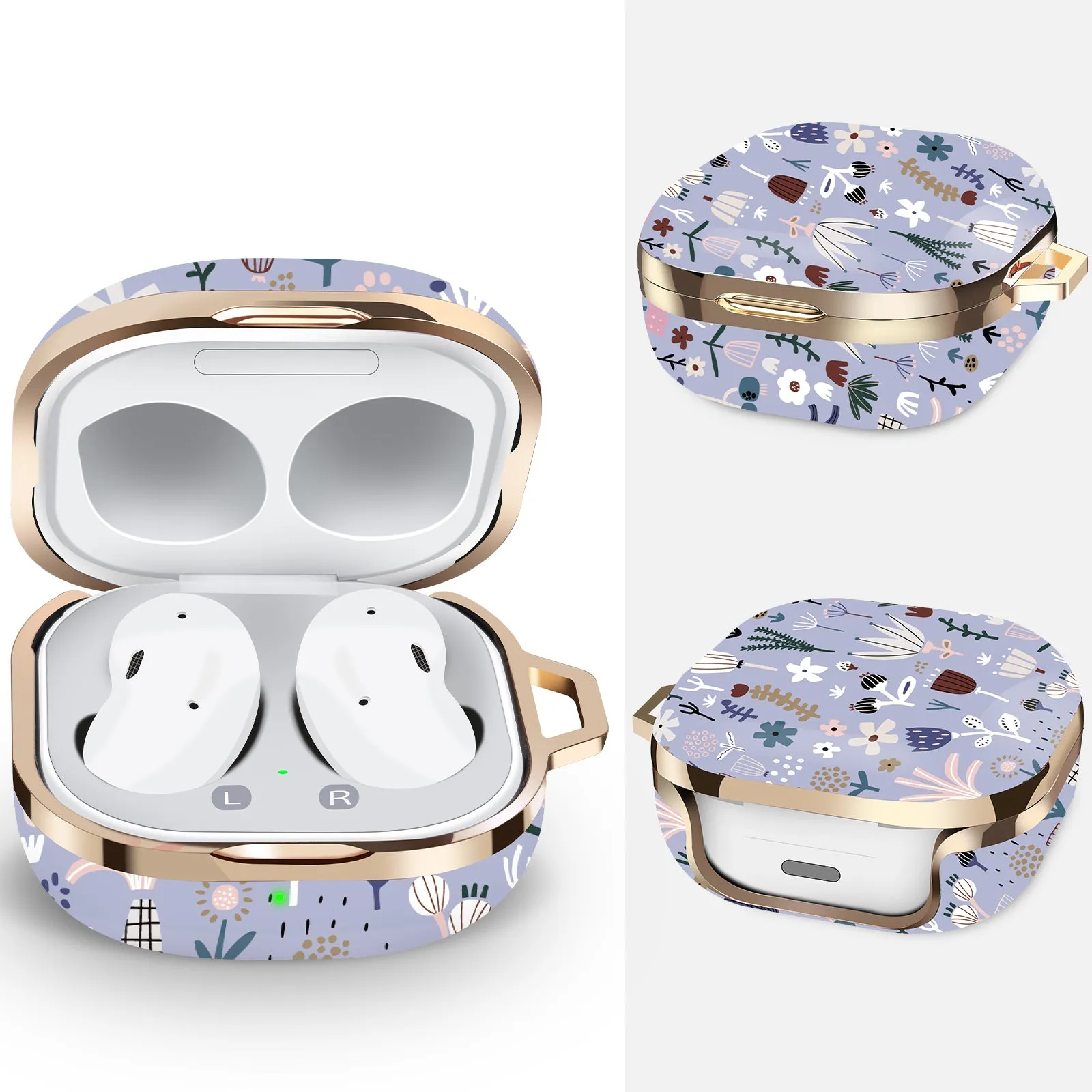 Samsung Galaxy Buds Live Case (2020) /Buds 2 /Buds Pro Case |Cute Patterns Hard Shell Protective Cover |  Soft Blue