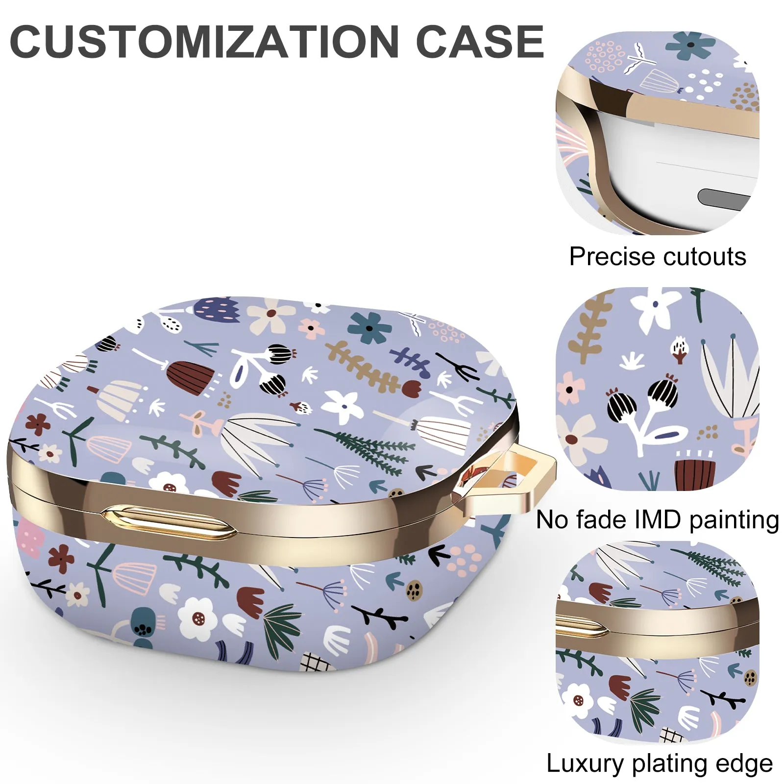 Samsung Galaxy Buds Live Case (2020) /Buds 2 /Buds Pro Case |Cute Patterns Hard Shell Protective Cover |  Soft Blue