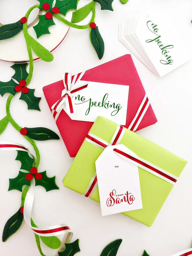 Santa   No Peeking Gift Tags