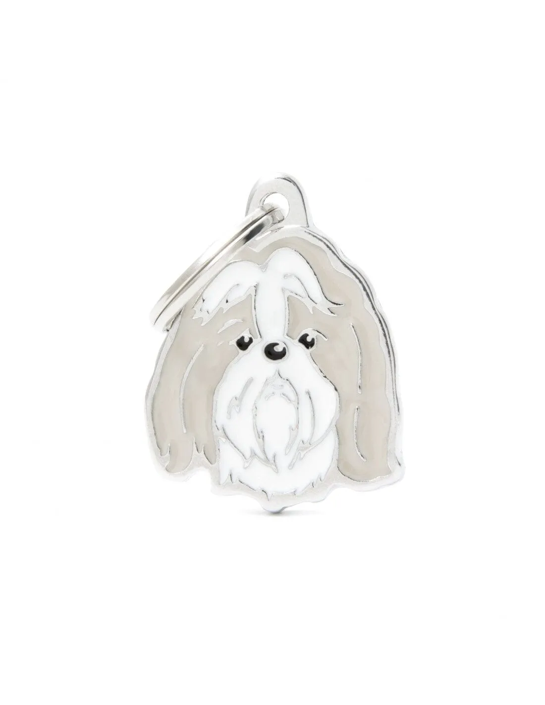 Shih Tzu White And Gold Dog Name Tag