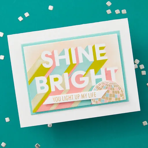 Shine Bright Sentiment Strips Press Plate & Die Set from the Shine Bright Collection by Carissa Wiley