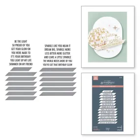 Spellbinders Press Plate & Die Set By Carissa Wiley Shine Bright Sentiment Strips