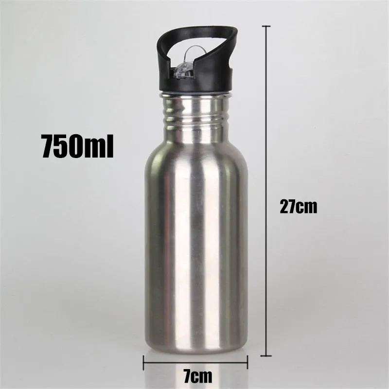 Stainless Steel Double Wall Vacuum Flask - Portable Travel Bottle with Straw and Handle, 750ml - WBS0028