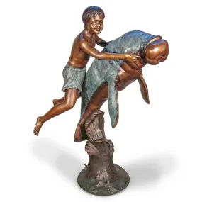 Swimming Boy & Manatee Fountain