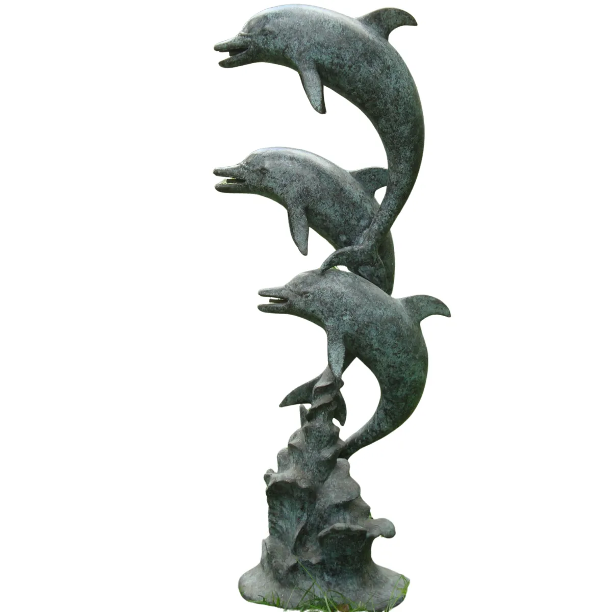 Three Dolphins on a Wave