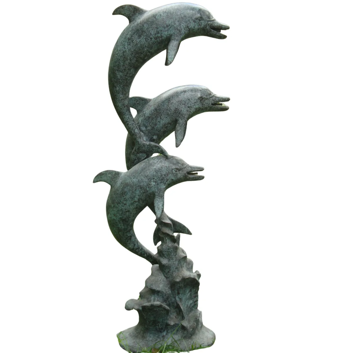 Three Dolphins on a Wave