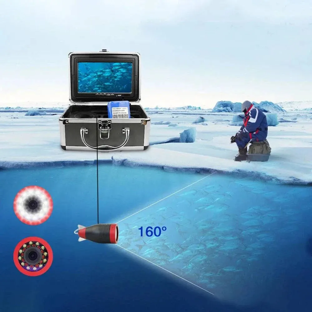 Underwater Fishing Camera Portable Fish Finder with 7 Inch LCD Monitor & High-definition Camera for Boat Kayak Lake Sea Fishing