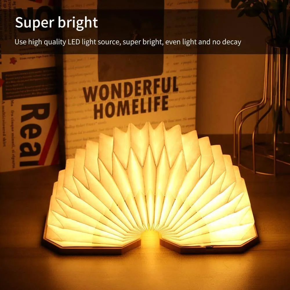 USB Rechargeable Retro Accordion Wooden LED Lamp