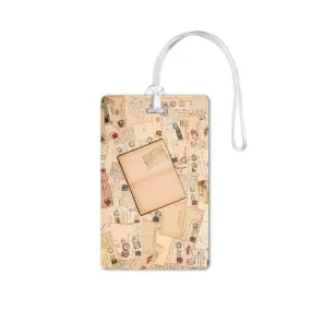 Vintage Theme Travel Tags for Luggage Trolley Men Women Kids Car Silicon Strap Identification Labels L X H 3 X 2 Inches