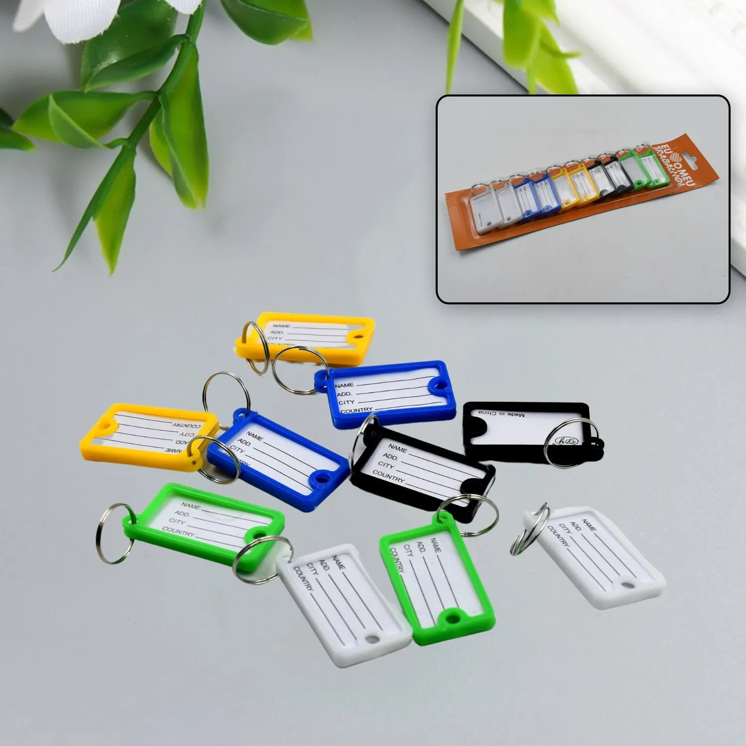 Wallet Keychain 10 pcs Set Plastic Key Custom Key Tags Key Ring Tags Numbered Key Tags Tags with Backpack Keychain