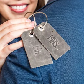Weddings - Set of Mr. and Mrs. Personalized Leather Luggage Tags
